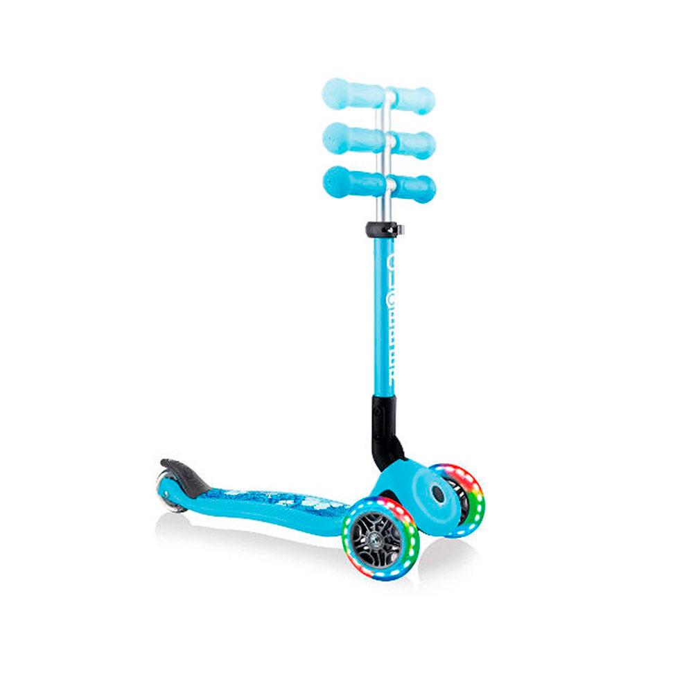Трёхколесный самокат Globber Junior Foldable Fantasy Lights Pastel Blue