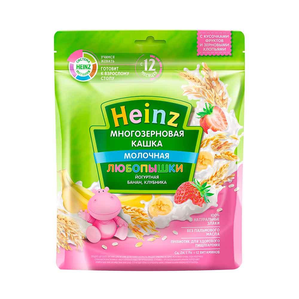 Каша Heinz молочная многозерновая йогуртная с бананом клубникой 12м+ 200 гр