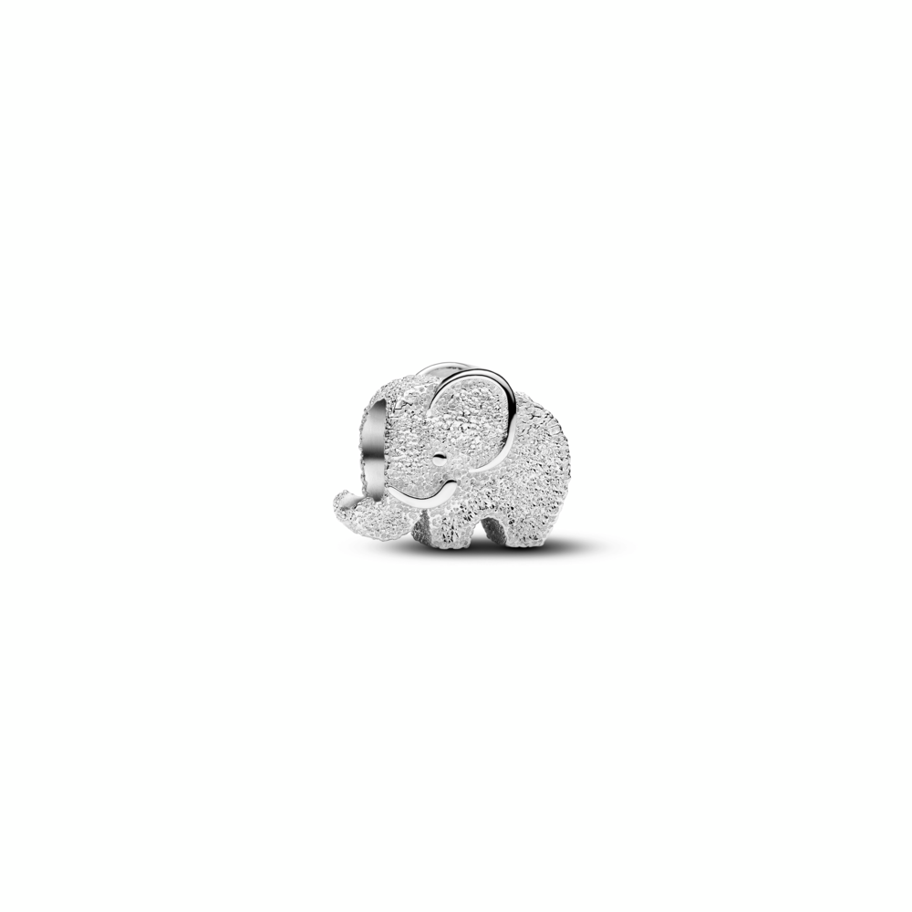 Textured elephant sterling silver mini charm