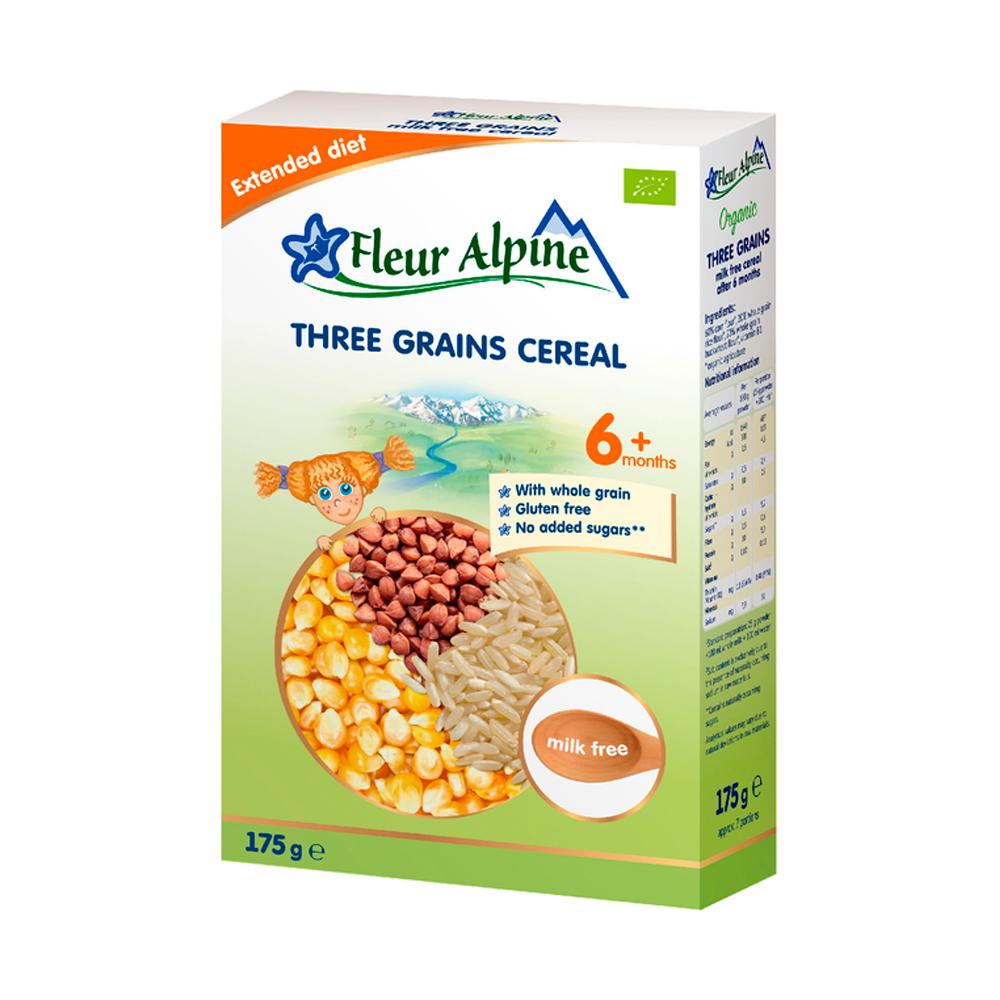 Каша безмолочная Fleur Alpine Three grains 6м+