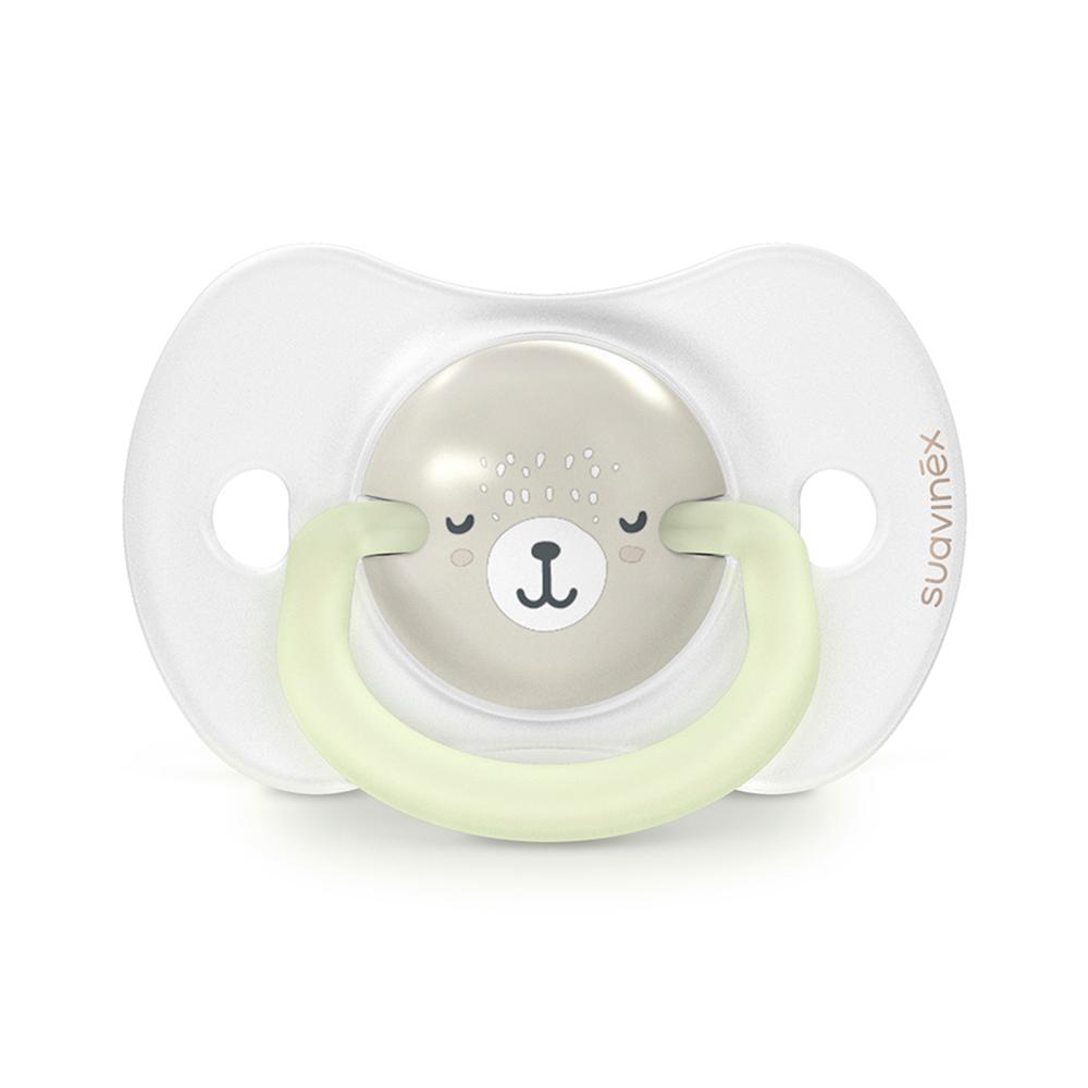 Пустышка ночная Suavinex Wild бежевая 6-18м 2шт