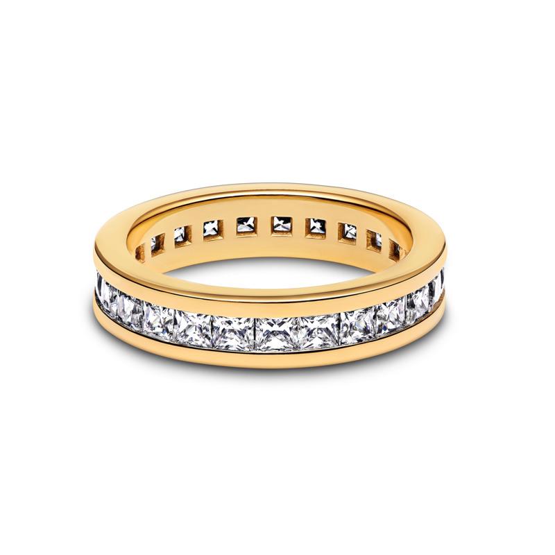 14k Gold-plated ring with clear cubic zirconia