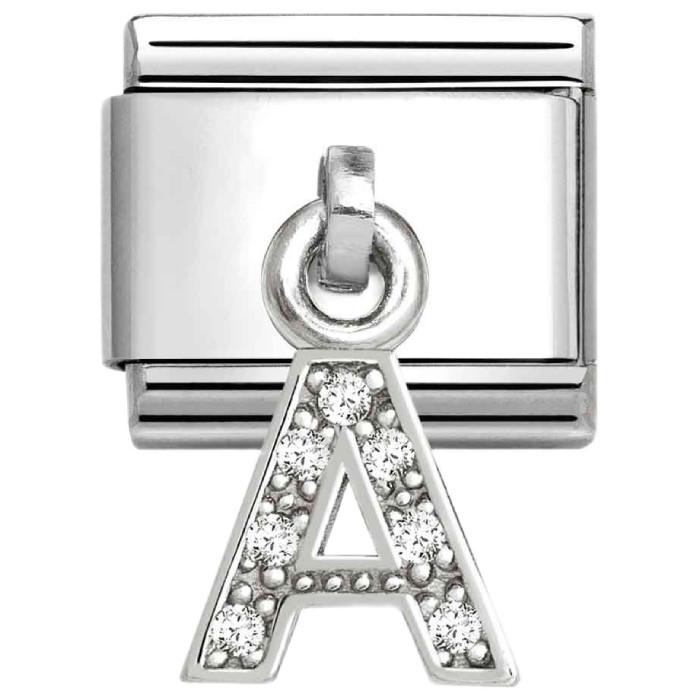 Composable Classic CHARMS LETTERS CZ steel and 925 sterling silver (01_A)