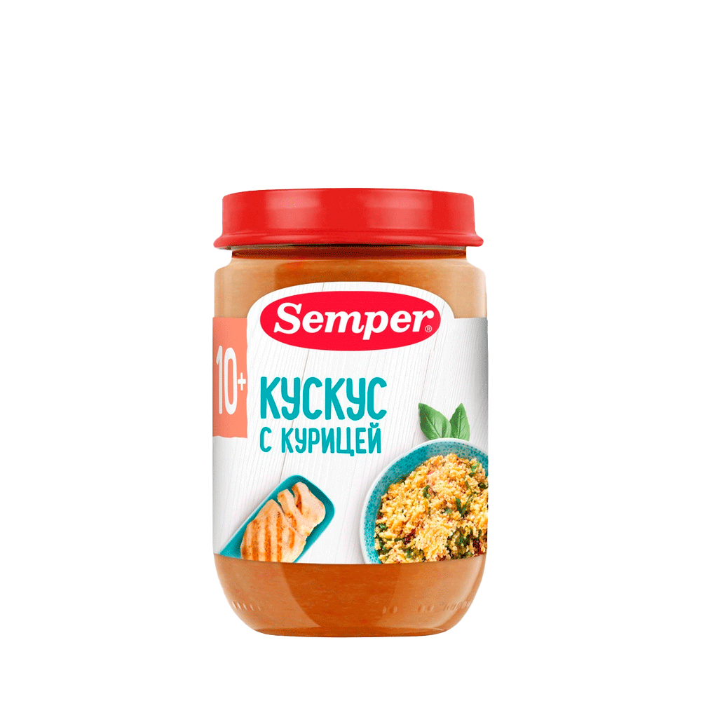 Пюре Semper, кускус с курицей, 190 гр