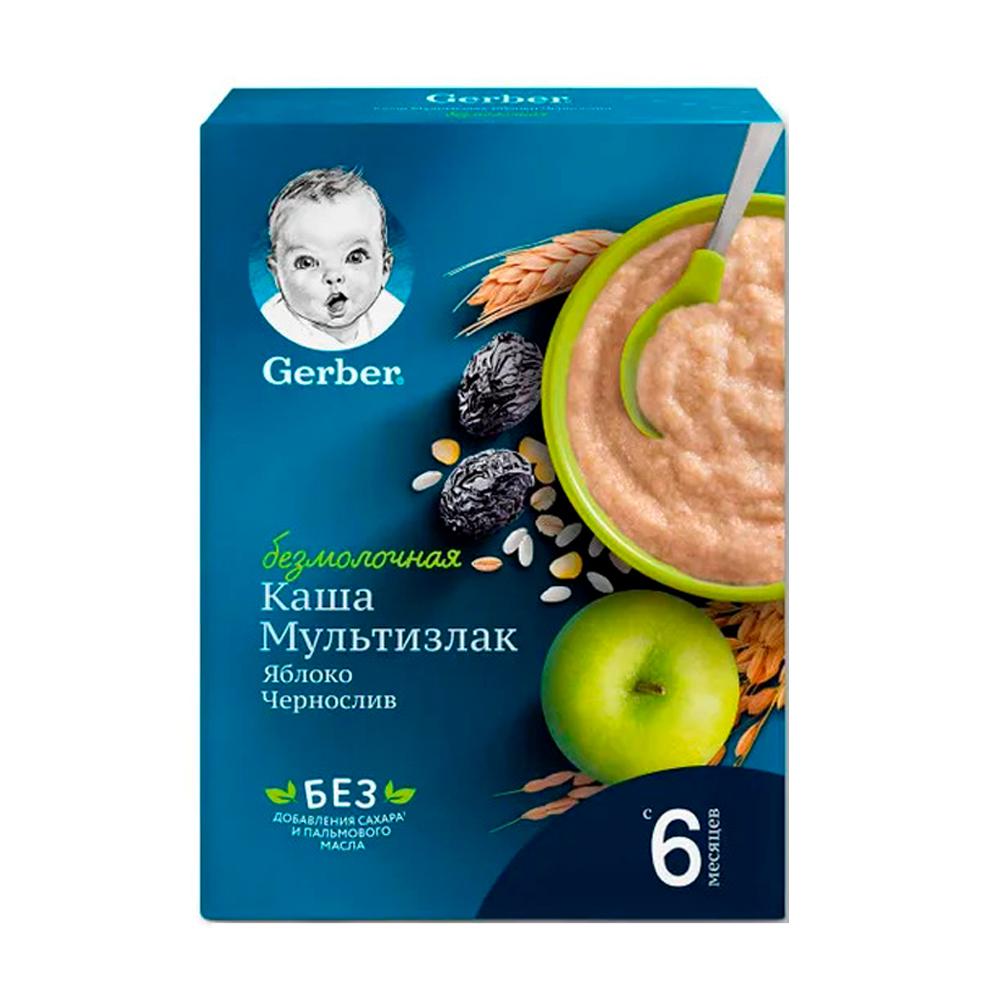 Каша Gerber безмолочная мультизлаковая Яблоко с черносливом 180гр