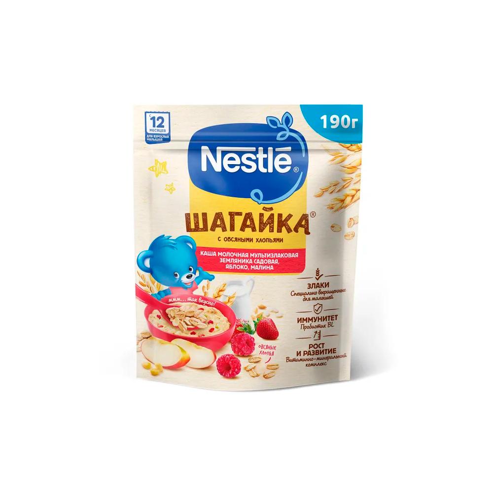 Каша Nestle молочная мультизлаковая земляника яблоко малина 12м+ 190 гр