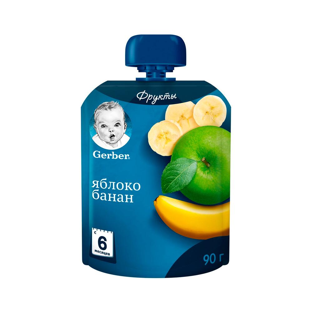 Пюре Gerber яблоко банан 6м+ 90 гр
