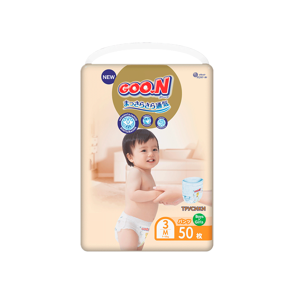 Трусики-подгузники GOO.N Premium Soft, размер M, 50 шт