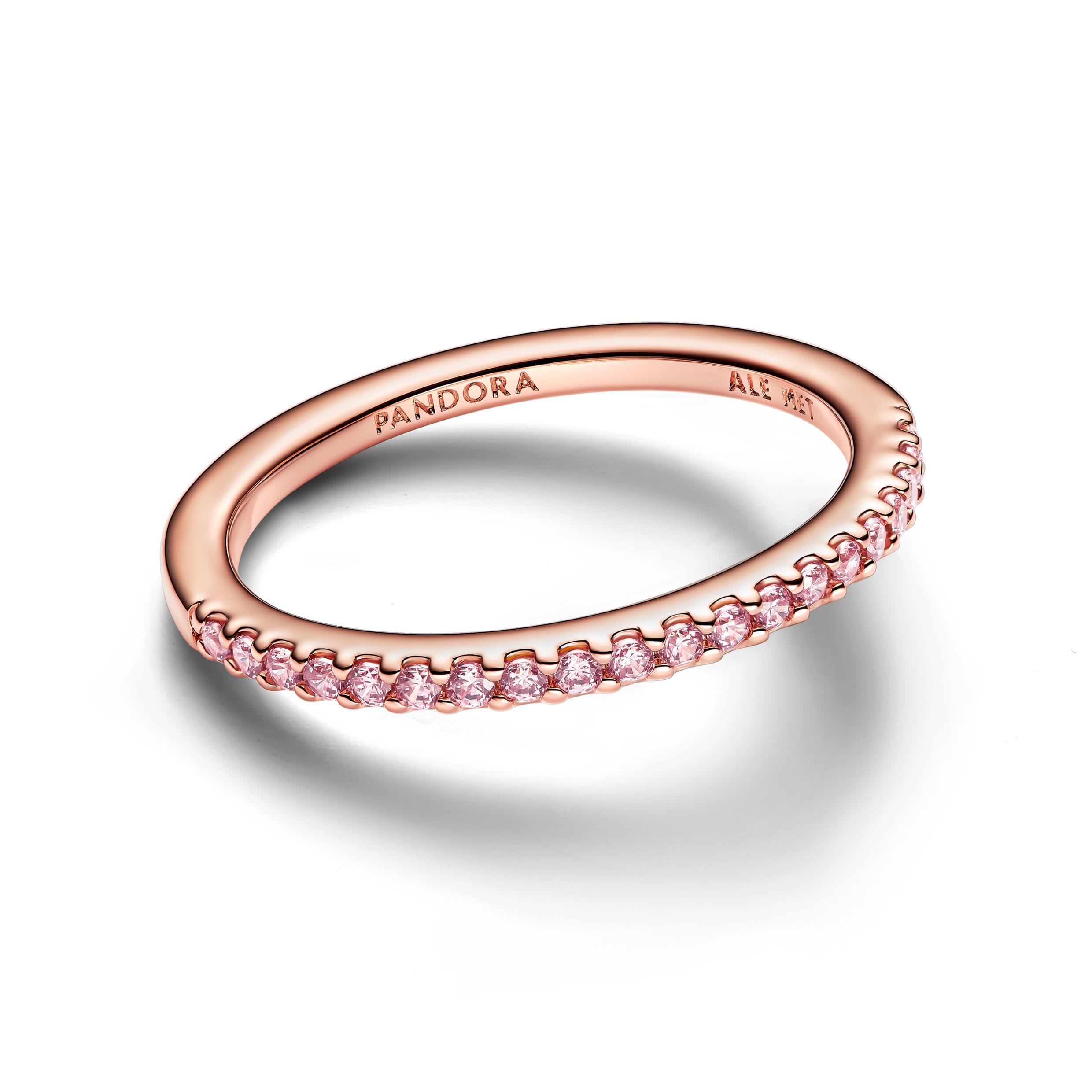 14k Rose gold-plated ring with fancy fairy tale pink cubic zirconia