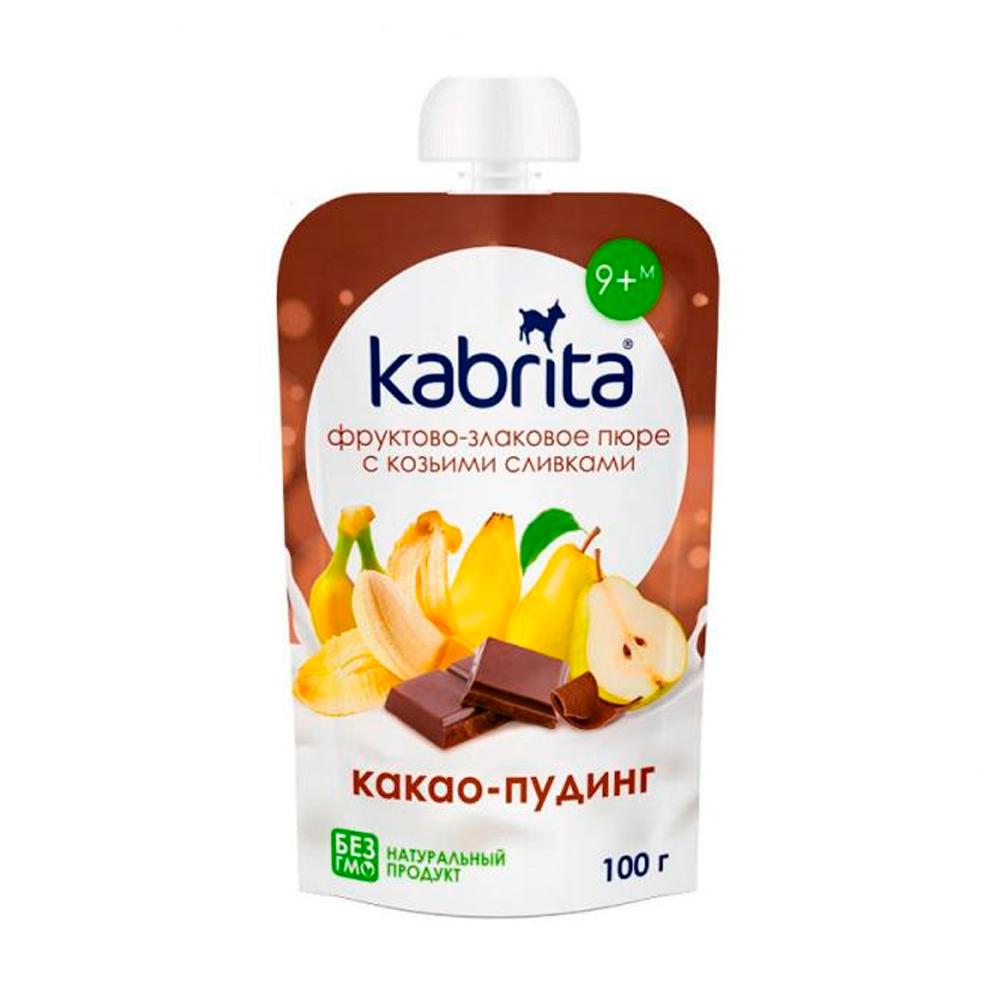 Пюре Kabrita Какао пудинг фруктово-злаковое пюре 9м+ 100 гр
