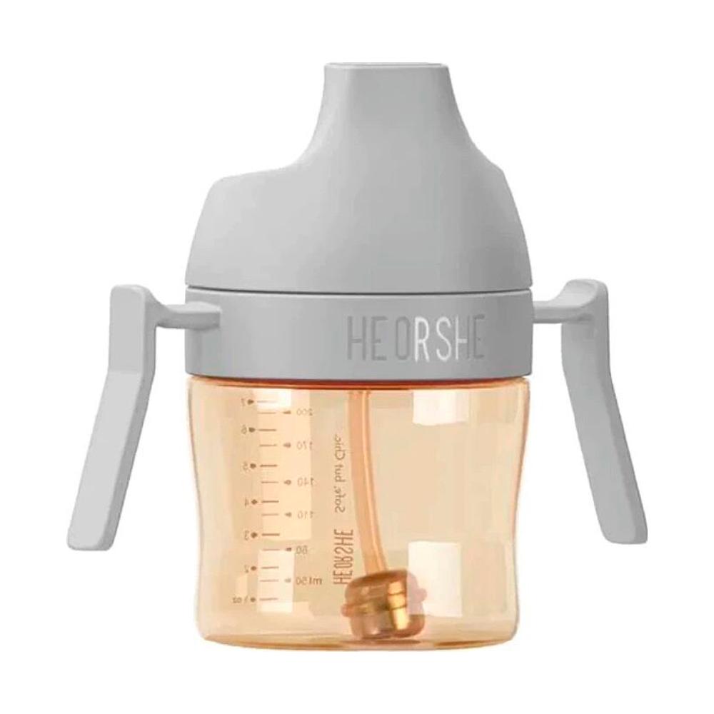 Поильник детский с ручками HEORSHE серый 6м+ 210мл
