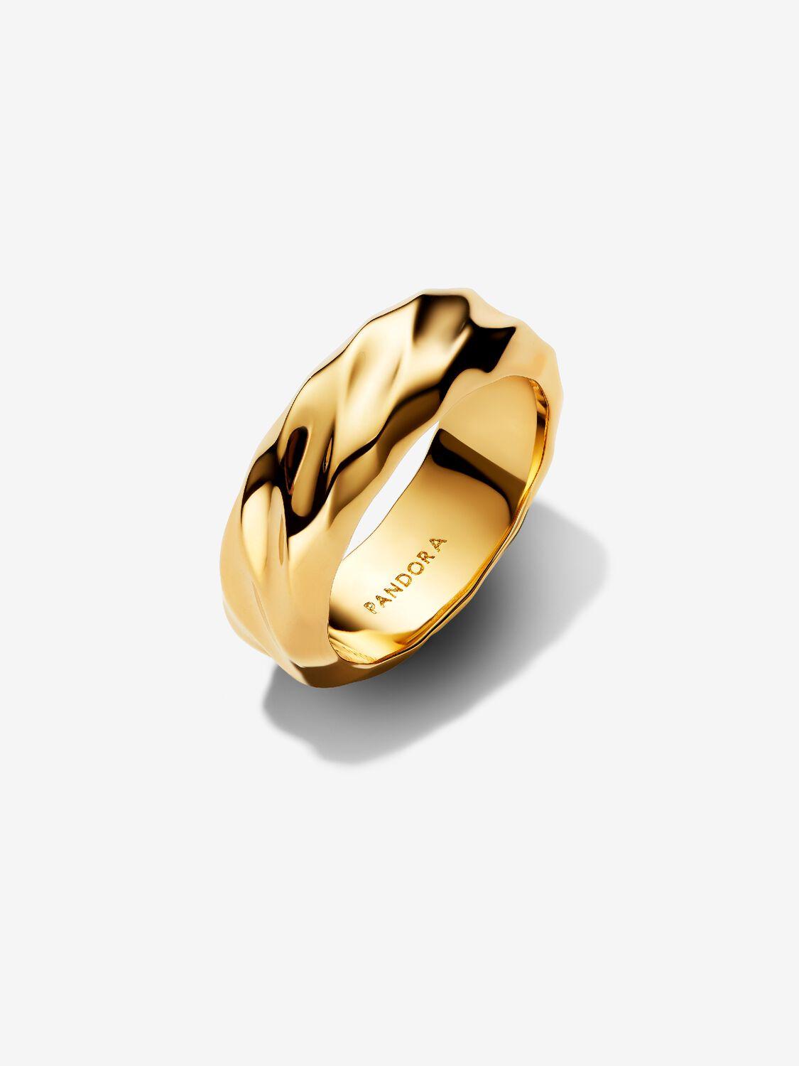 Rippled 14k gold-plated ring