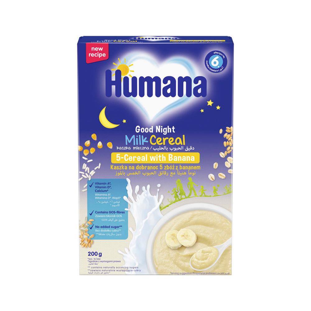 Каша молочная Humana Сладкие сны 5 злаков с бананом 6м+