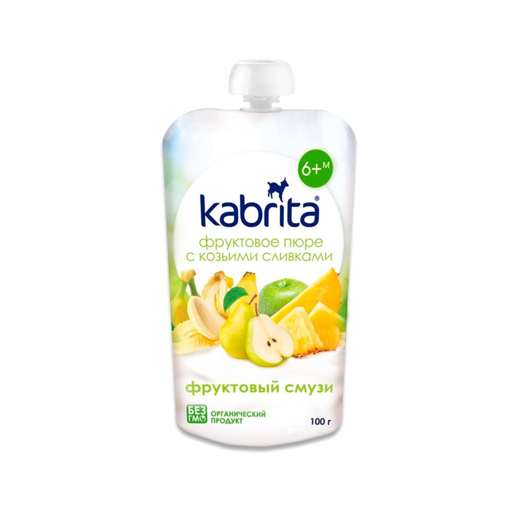 Пюре с козьими сливками Kabrita фруктовый смузи 6м+ 100 гр