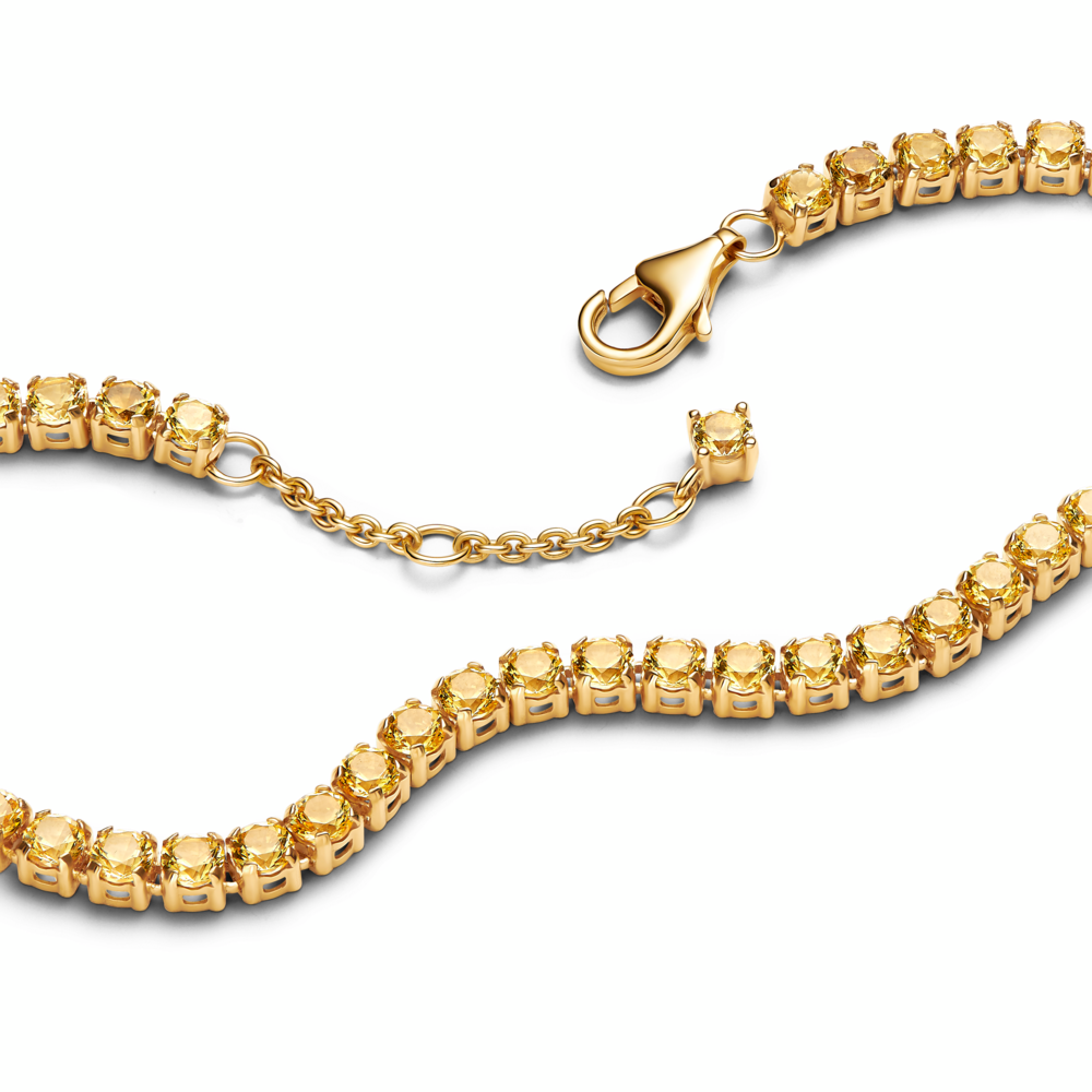 14k gold-plated bracelet with vibrant yellow crystal