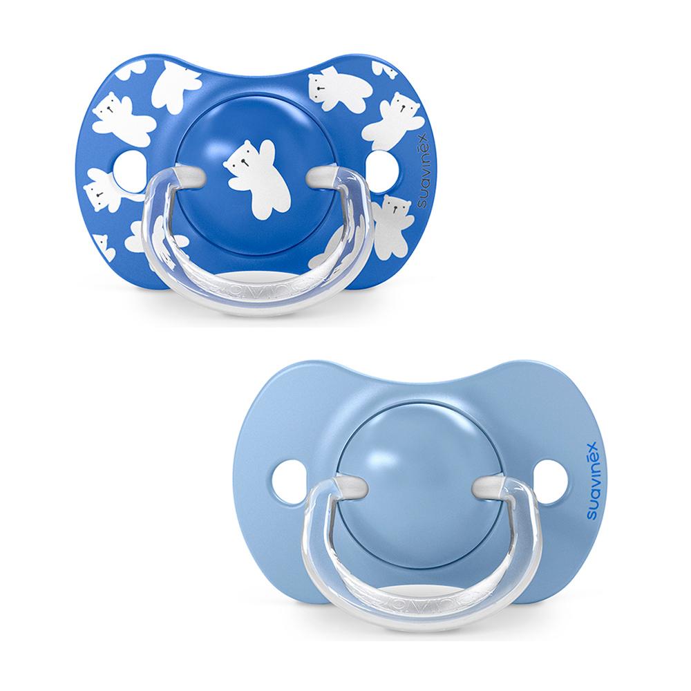 Пустышка Suavinex Wild голубая 18м+ 2шт