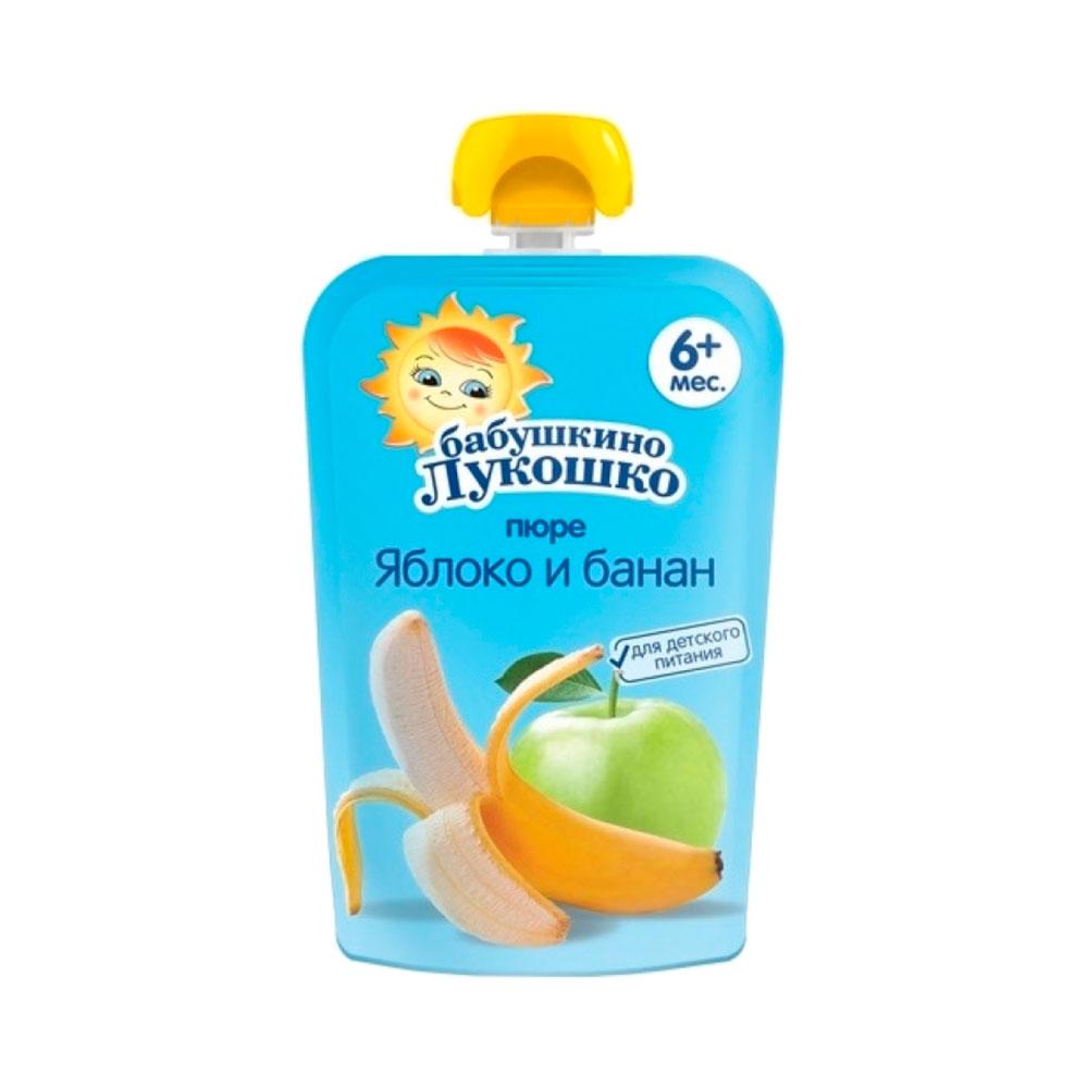 Пюре Бабушкино лукошко из яблок и бананов 6м+ 90 гр