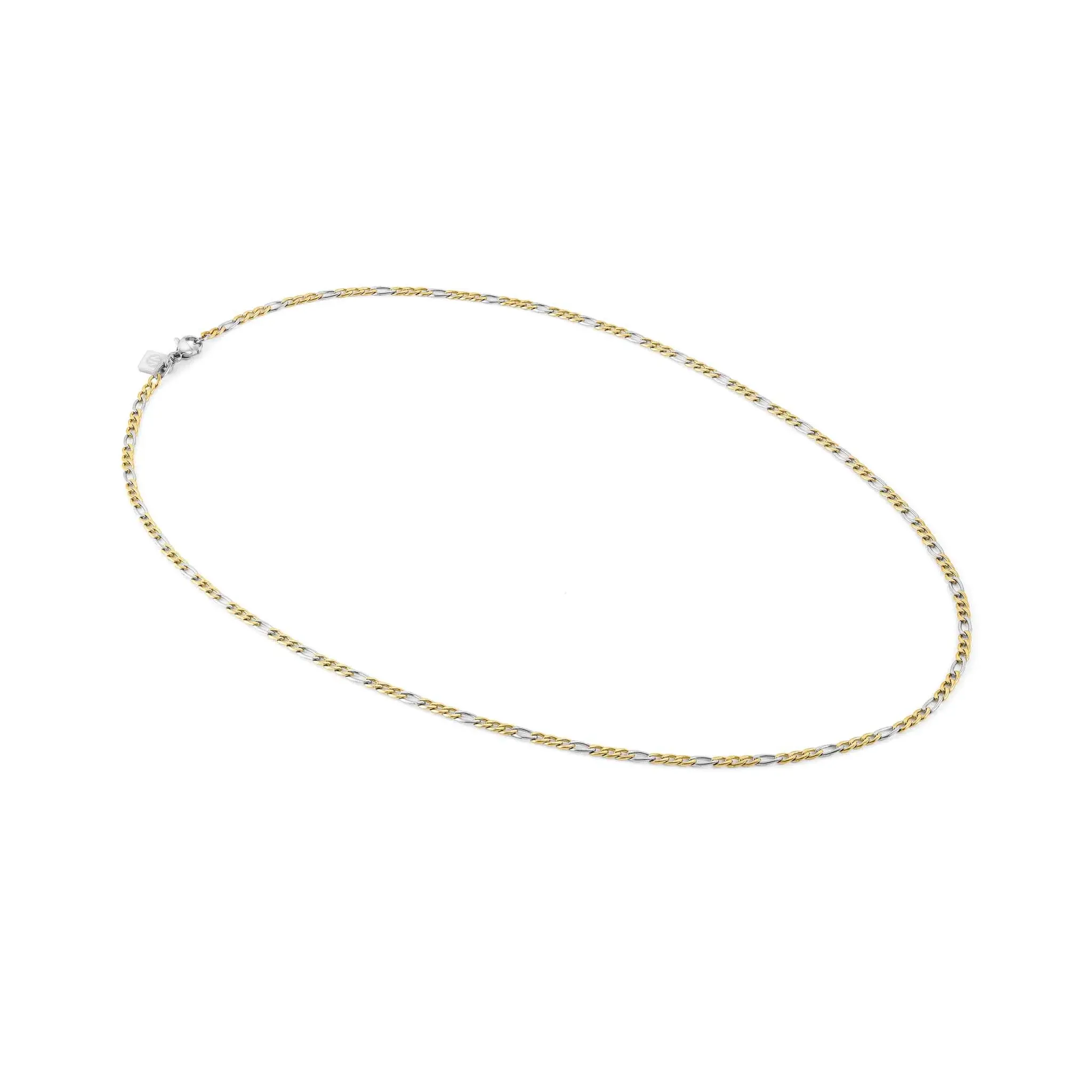 B-YOND steel necklace (SMALL CURB) (Stainless steel and Yellow Gol)