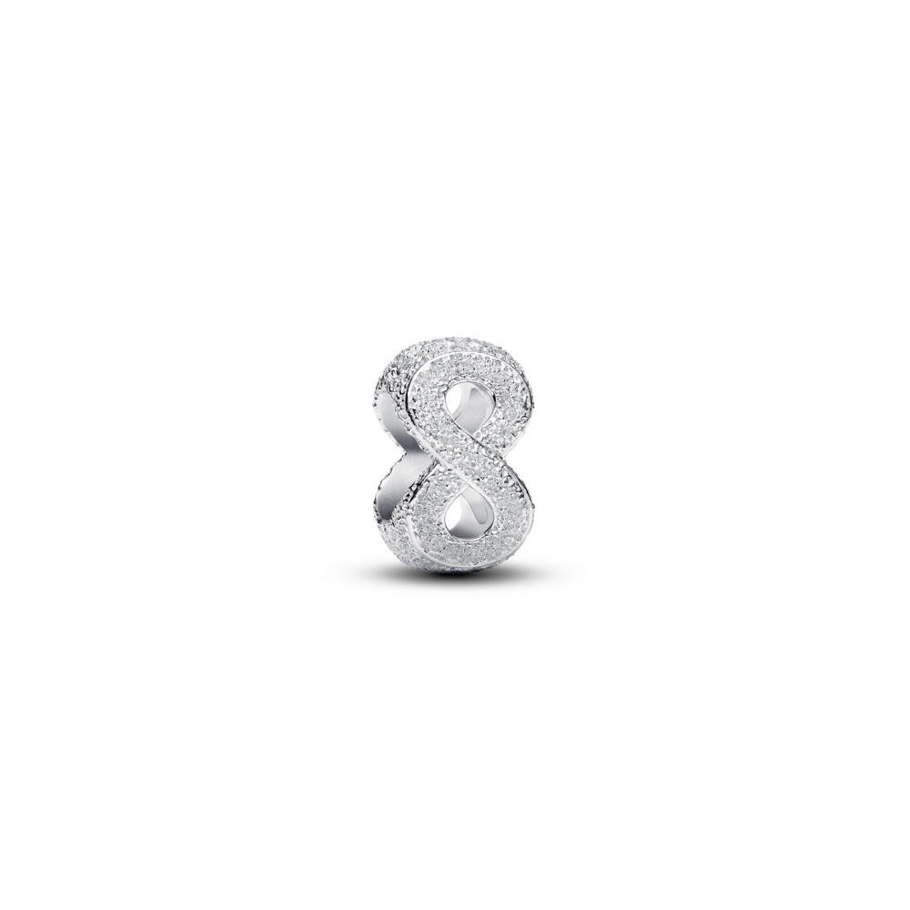 Textured infinity sterling silver mini charm