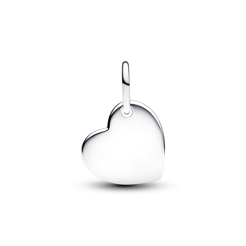Engravable heart sterling silver dangle with capri blue crystal Engravable heart sterling silver dangle with capri blue crystal