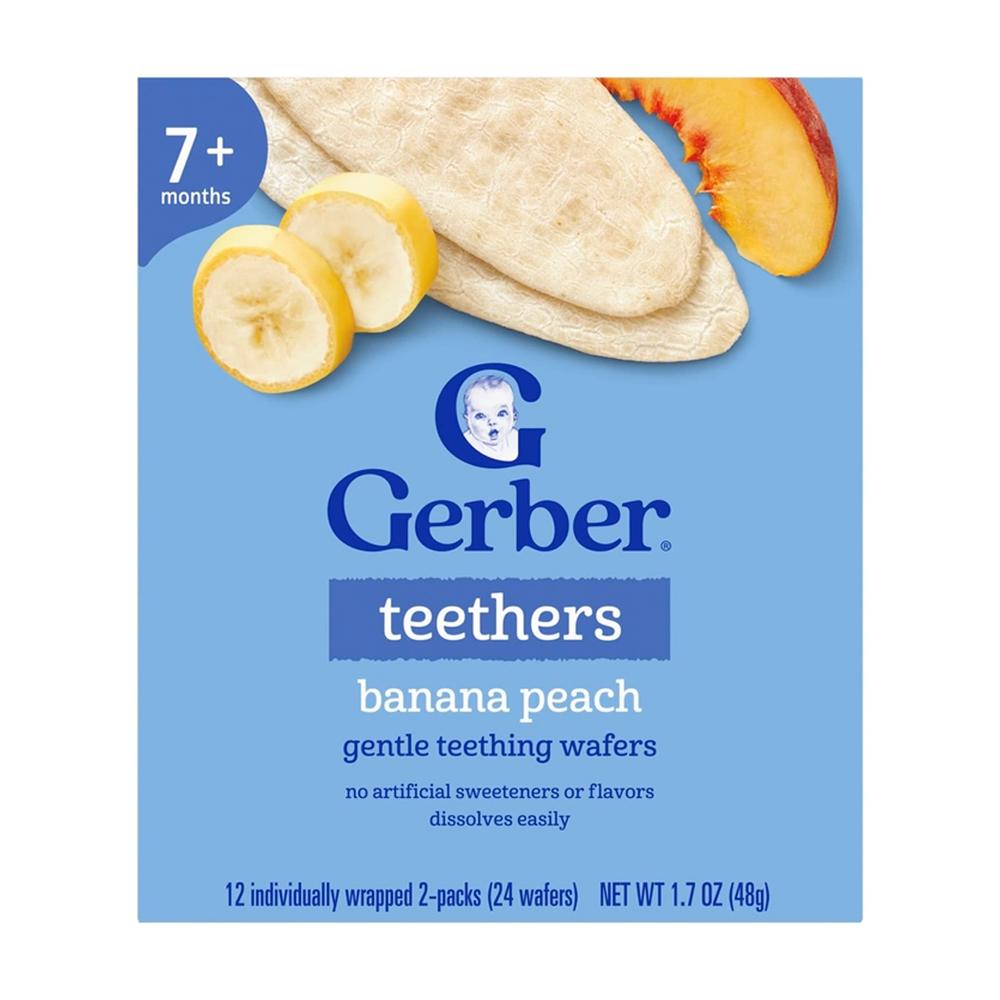 Вафли Gerber банан персик 7м+ 48 гр Вафли Gerber банан персик 7м+ 48 гр