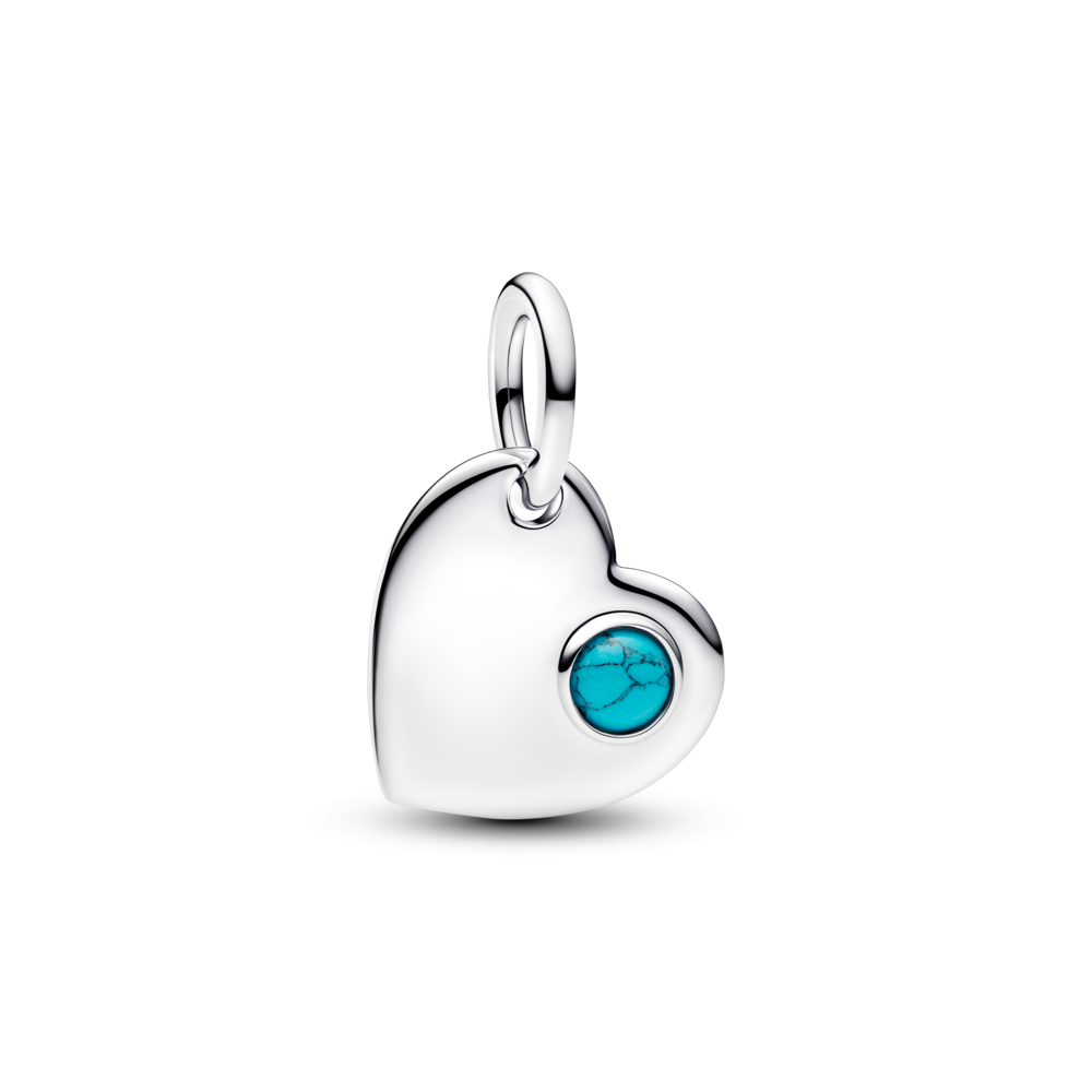 Engravable heart sterling silver dangle with capri blue crystal Engravable heart sterling silver dangle with capri blue crystal