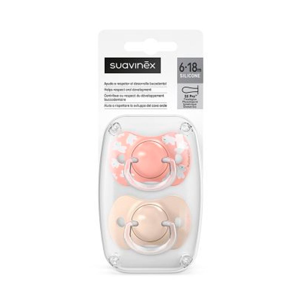 Пустышка Suavinex Wild розовая 6-18м 2шт Пустышка Suavinex Wild розовая 6-18м 2шт