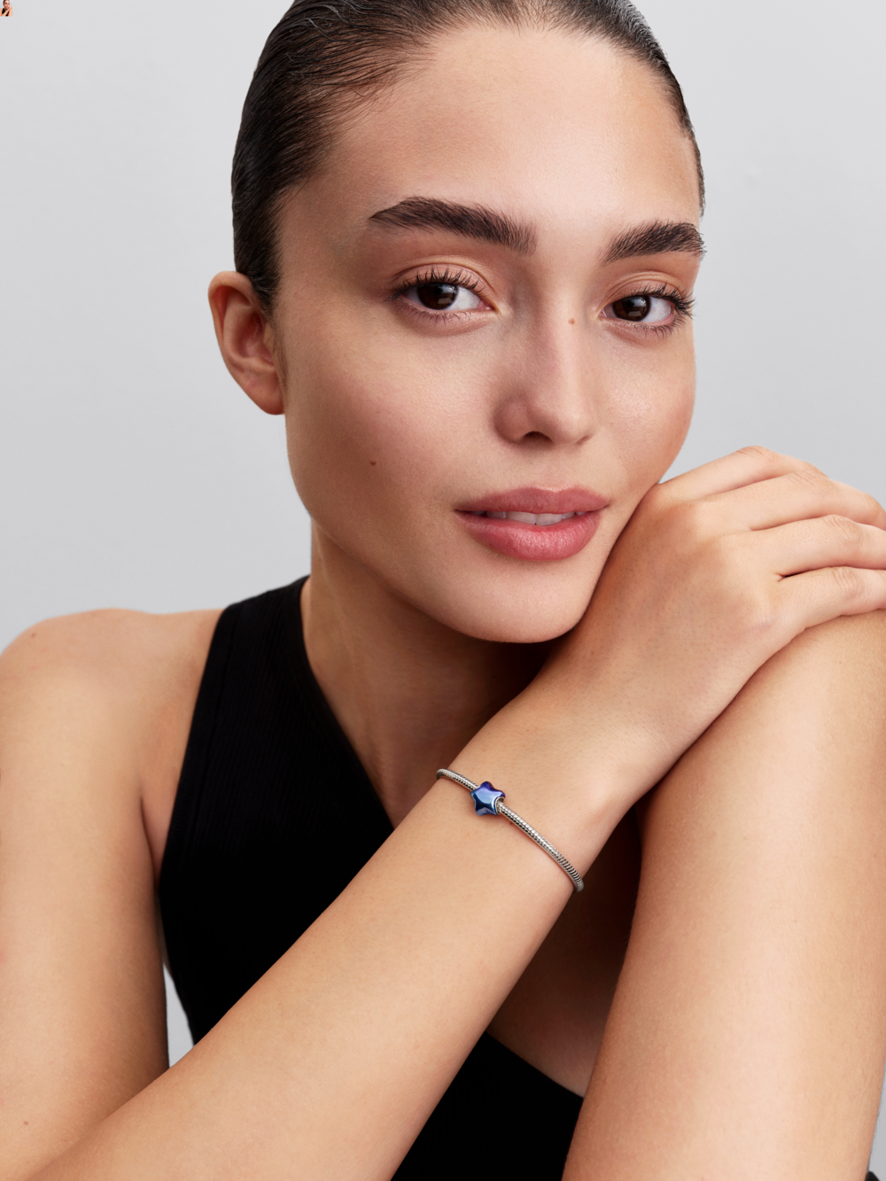 Puffy star sterling silver charm with blue enamel Puffy star sterling silver charm with blue enamel