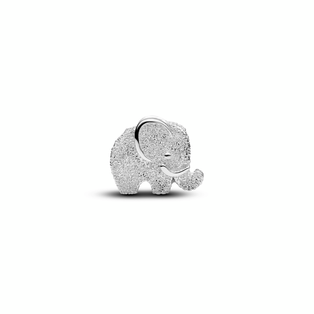 Textured elephant sterling silver mini charm