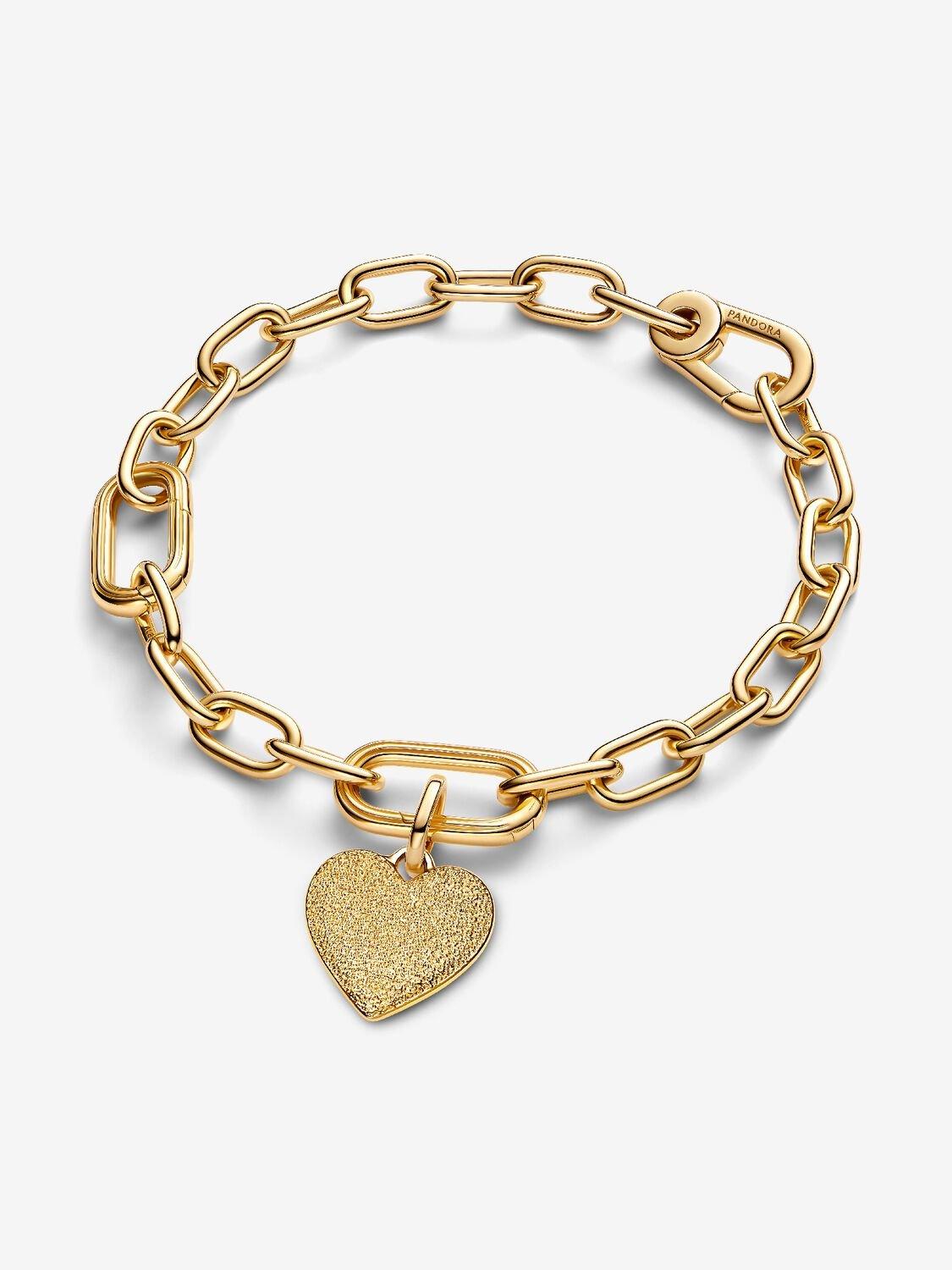 Engravable textured heart 14k gold-plated medallion