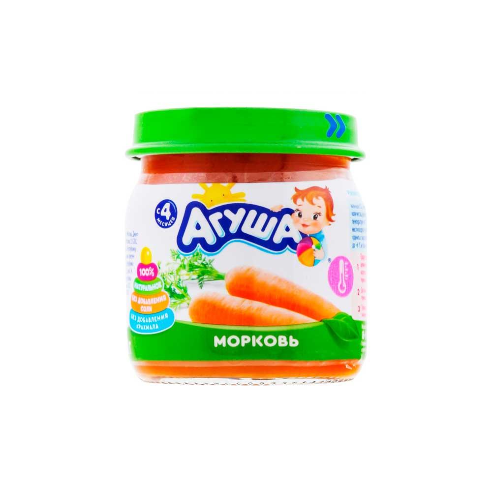 Пюре Агуша пюре морковь 4м+ 80 гр
