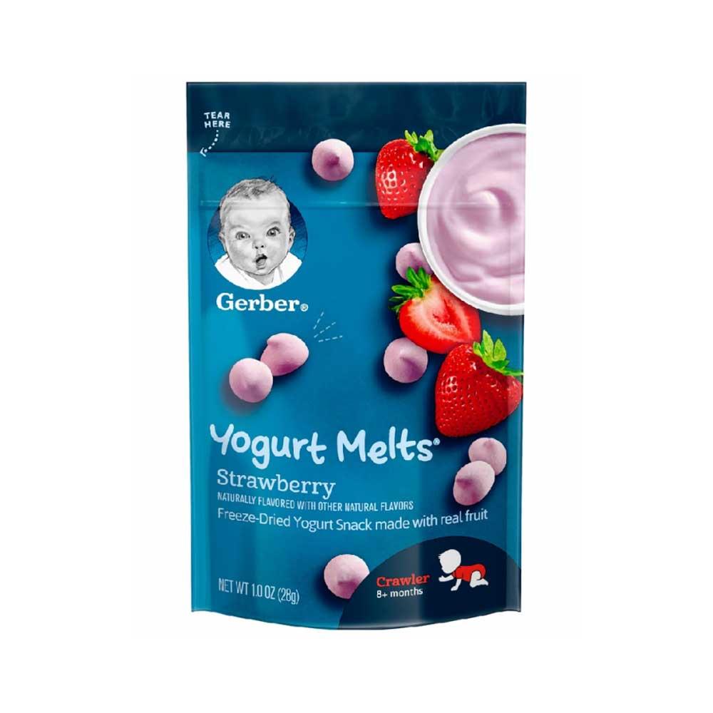 Снеки Gerber Yogurt melts клубника 8м+ 28гр