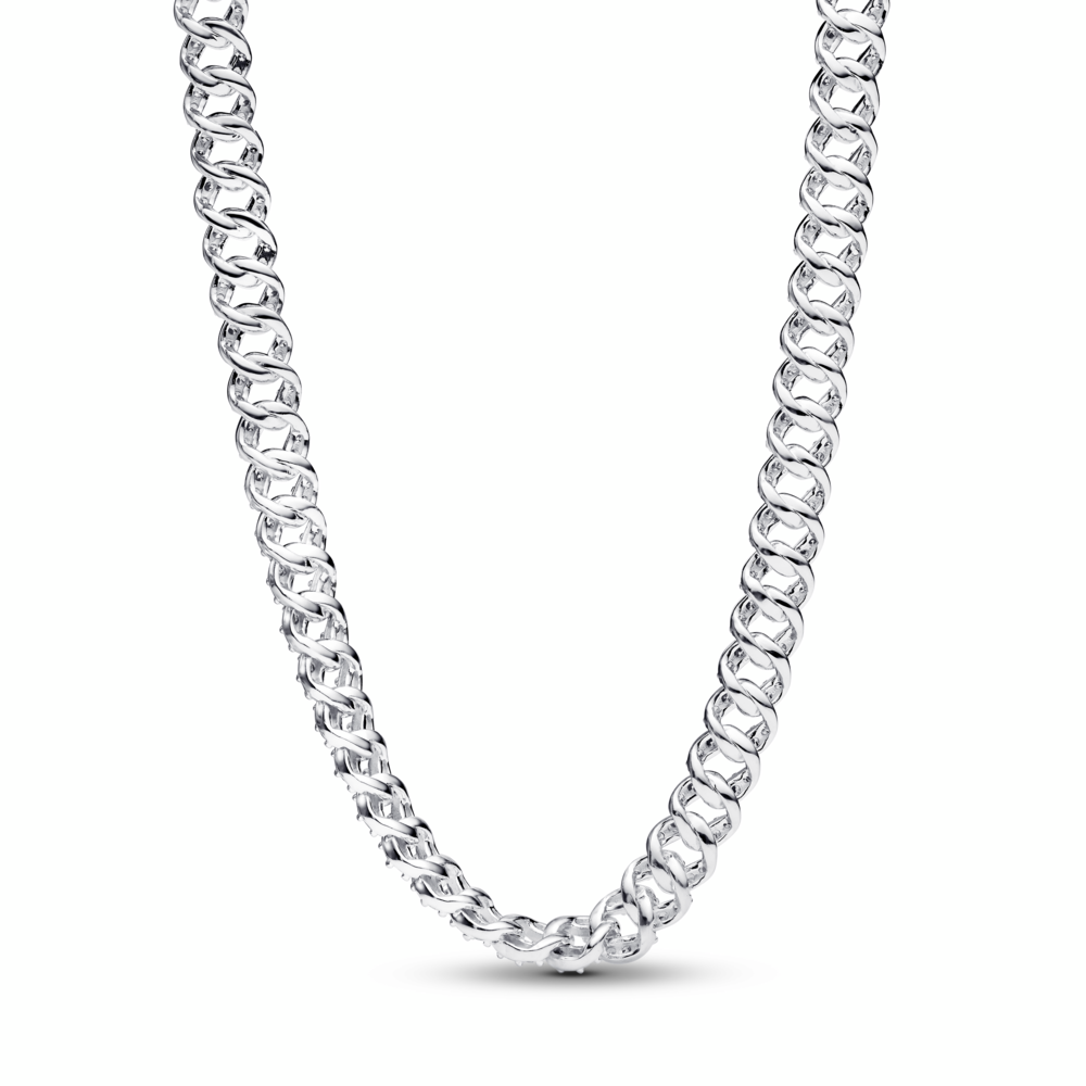 Cuban chain sterling silver necklace with clear cubic zirconia Cuban chain sterling silver necklace with clear cubic zirconia