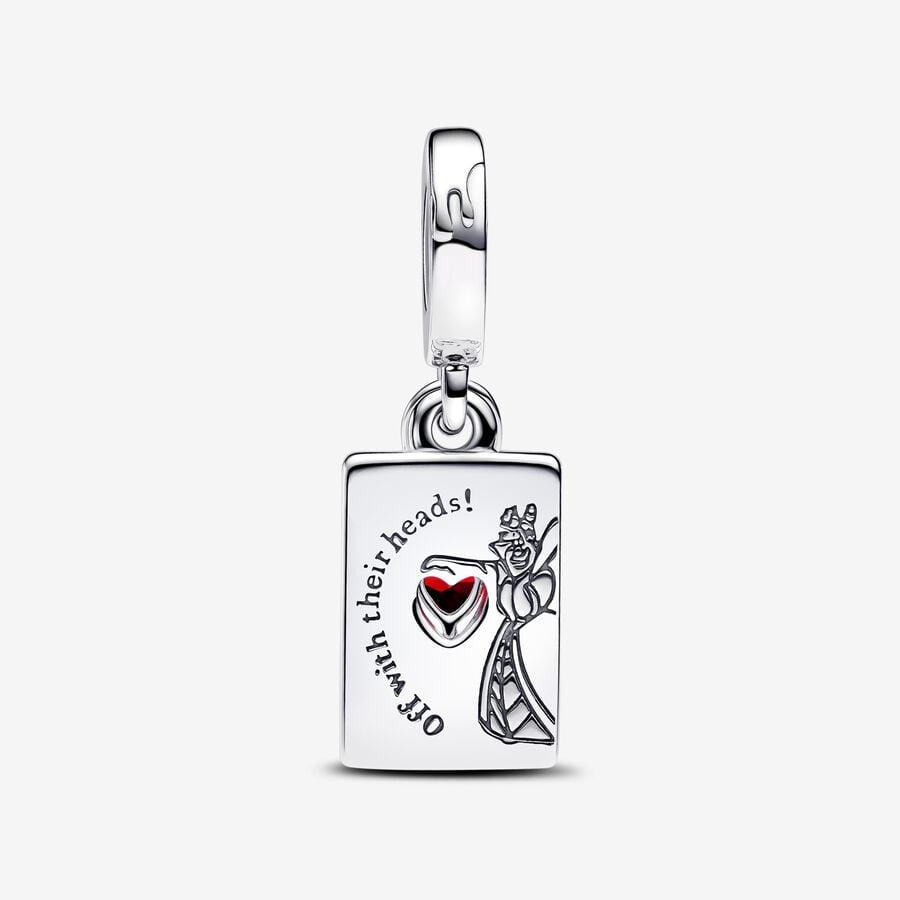 Шарм Disney Villains Queen of hearts из стерлингового серебра с красными кристалым кристалом и белой, красной эмалью