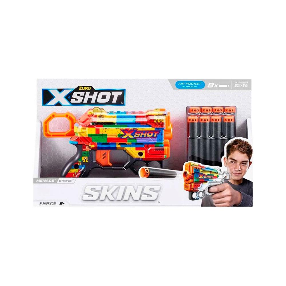 Быстрострельный бластер Zuru X-SHOT Skins Menace Striper 8 патронов