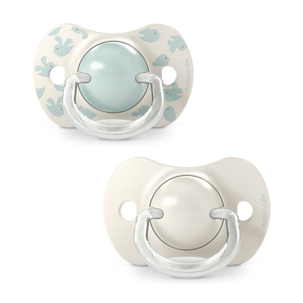 Пустышка Suavinex Birdies зеленая 6-18м 2шт