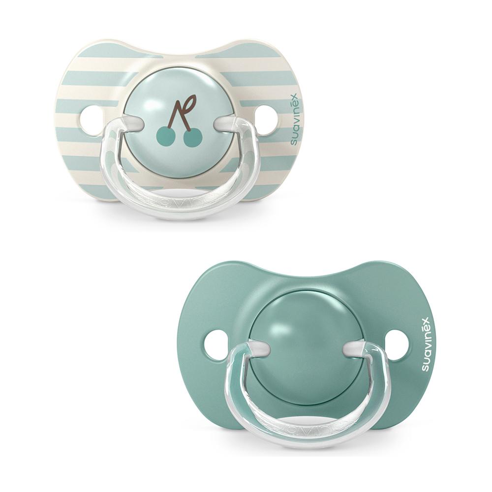 Пустышка Suavinex Birdies зеленая 18м+ 2шт