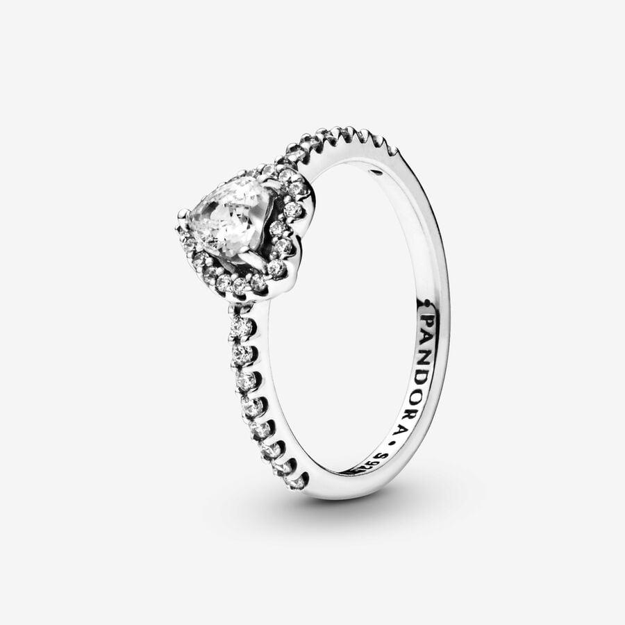 Серебряное кольцо Heart с прозрачным фианитом