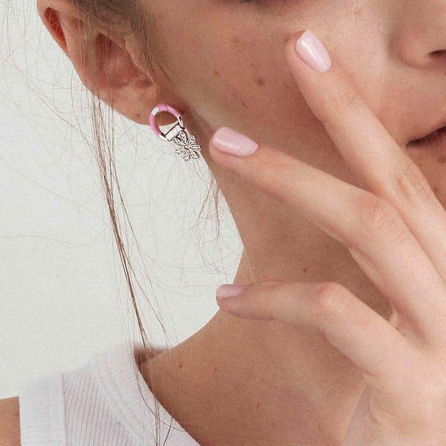 SEIMIA earring ed, CANDY in 925 sterling silver and enamel (SINGLE) (006_PINK)