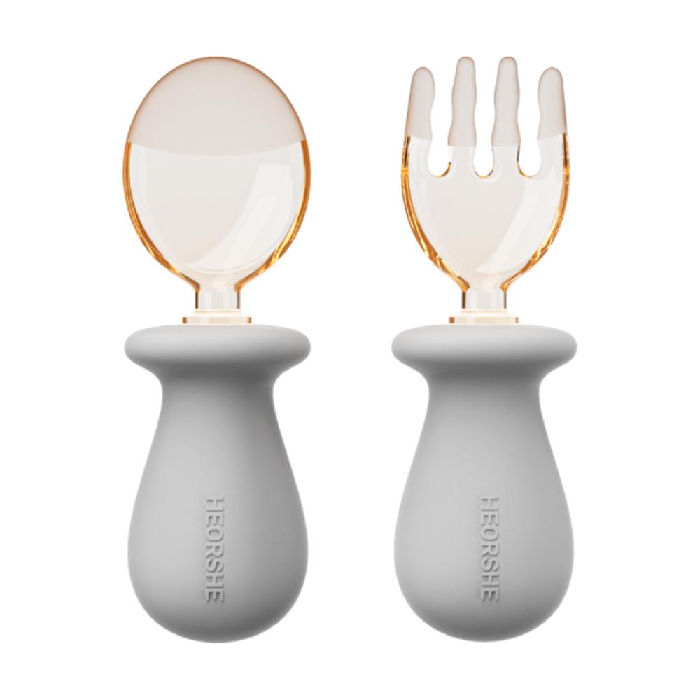 Набор приборов для кормления HEORSHE ложка вилка серый Набор приборов для кормления HEORSHE ложка вилка серый