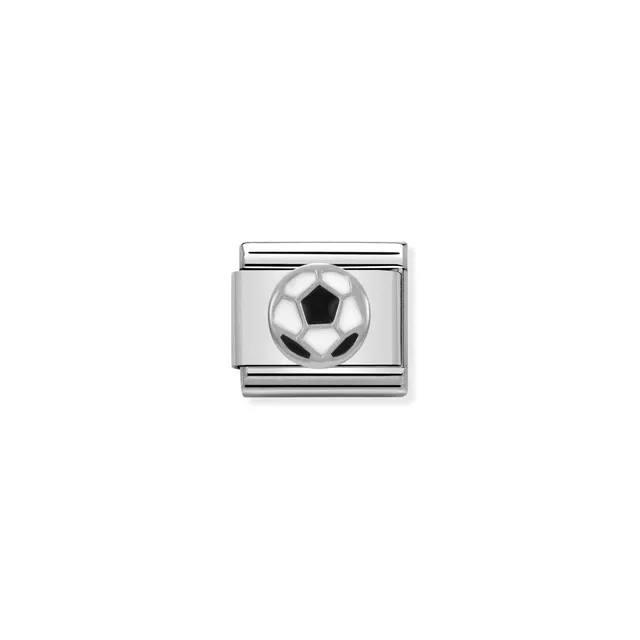 Composable Classic SYMBOLS in stainless steel   enamel and 925 sterling silver (13_Soccer ball)