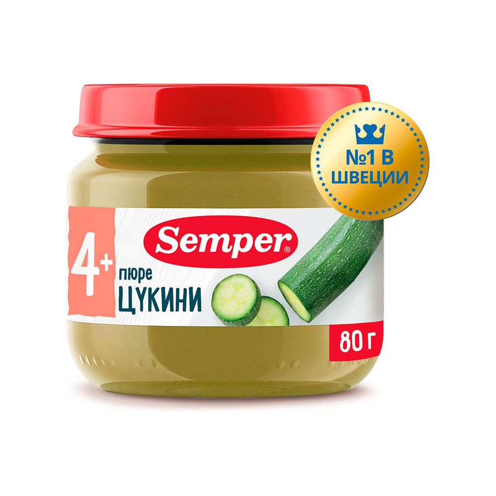 Пюре Semper цукини 4м+ 80 гр