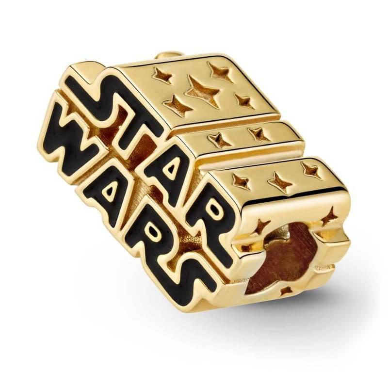 Шарм PANDORA Shine с логотипом Star Wars и черной эмалью