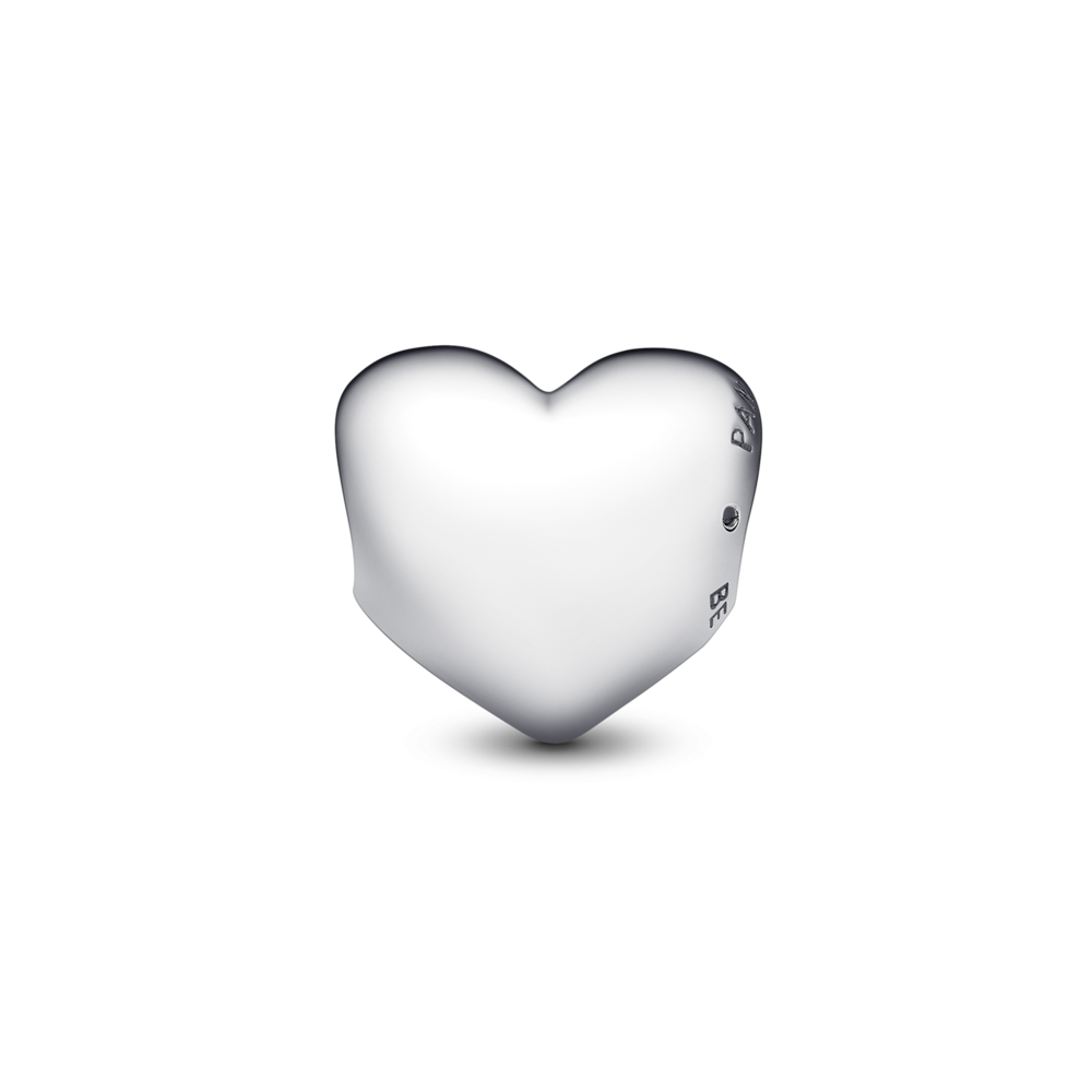 Engravable heart sterling silver charm with imitation turquoise
