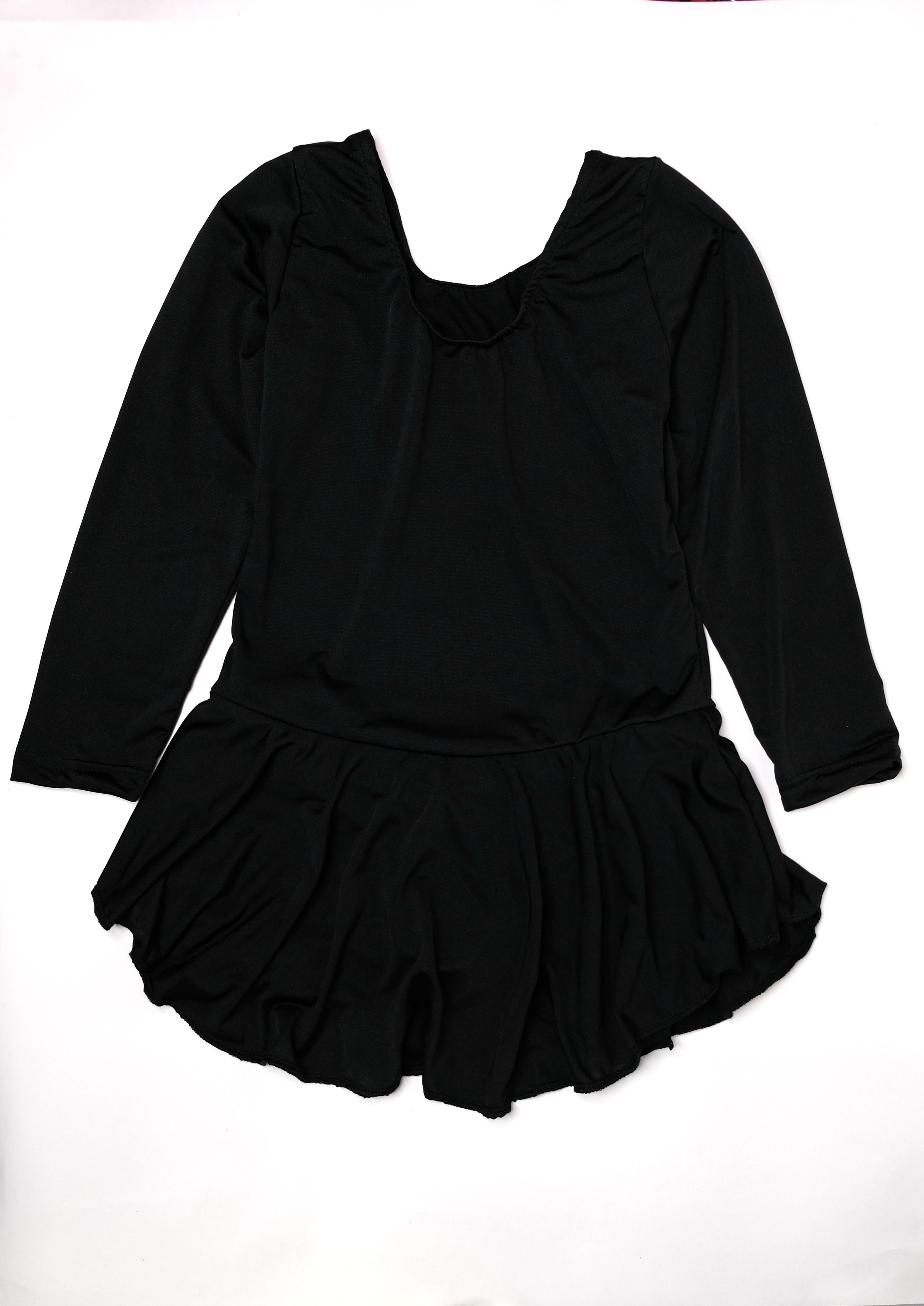 Форма гимнастическая с юбочкой местный эластичная LEVI'S длинная рукава детская S Чёрный