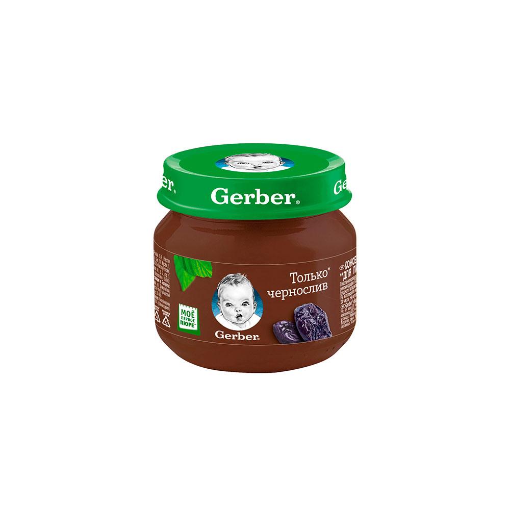 Пюре Gerber только чернослив 4м+ 80 гр