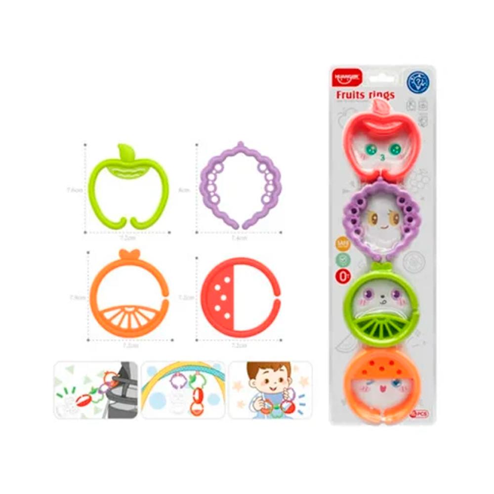 Набор прорезывателей для зубов Фруктовые колечки Huanger HE8047 Набор прорезывателей для зубов Фруктовые колечки Huanger HE8047