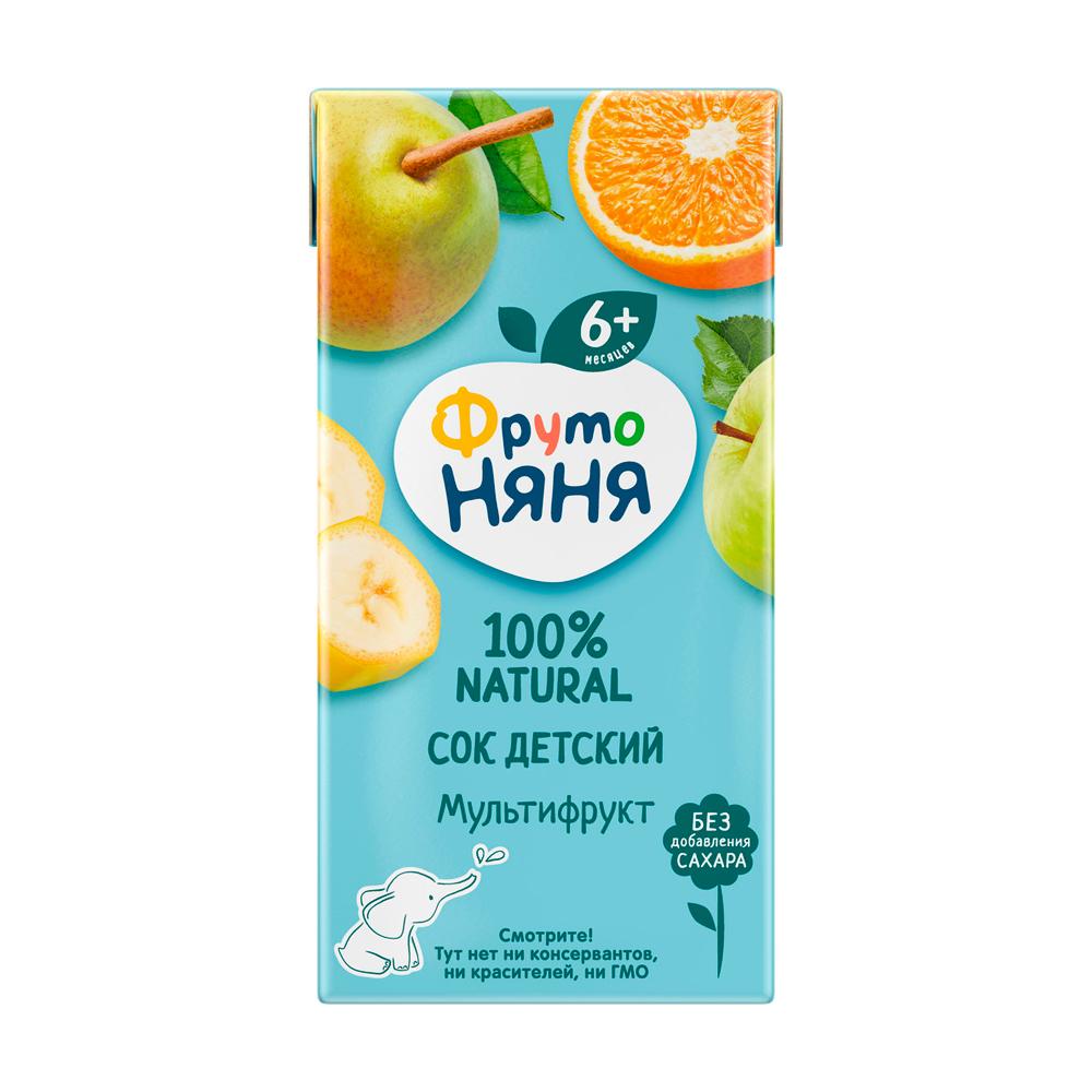 Сок ФрутоНяня мультифрукт 6м+ 200 мл