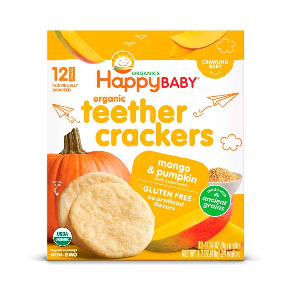 Органические крекеры для режущихся зубок Happy Baby Teethers Crackers манго тыква