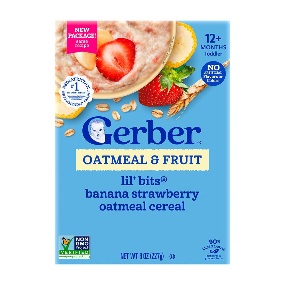 Каша Gerber овсяная с кусочками банана и клубники 12м+ 227 гр Каша Gerber овсяная с кусочками банана и клубники 12м+ 227 гр